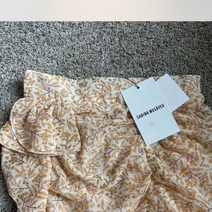 Sabina Musayev Beige Floral Skirt